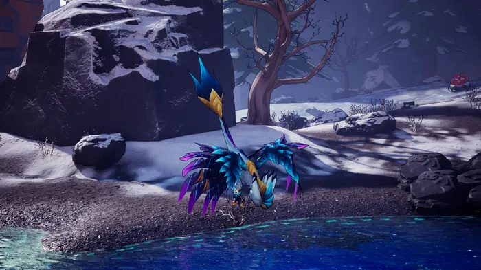 Arcana standing in the snow of the Ice Vault, a screenshot from AneeMate