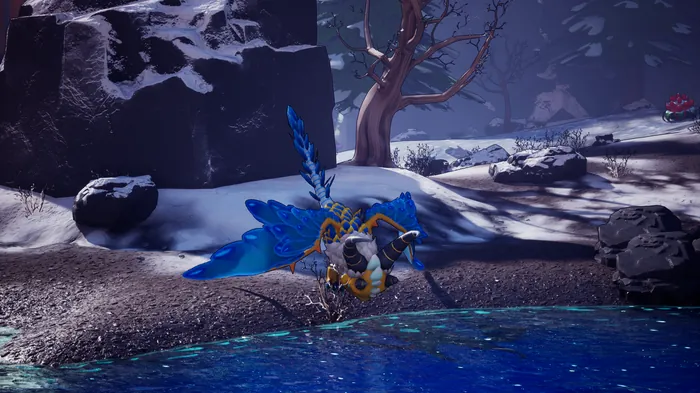 Eldrion standing in the snow of the Ice Vault, a screenshot from AneeMate